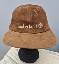 Vintage Timberland Weather Gear Hat Cap Brown Suede Gore-tex Leather Adjustable