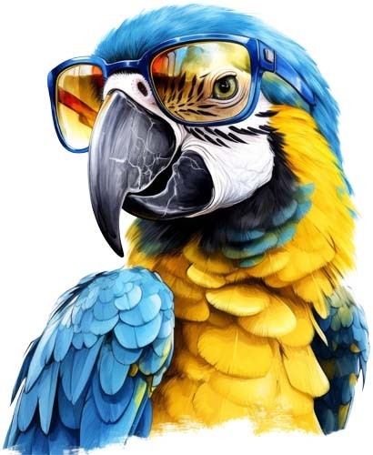 Blue gold macaw parrot bird - blue,