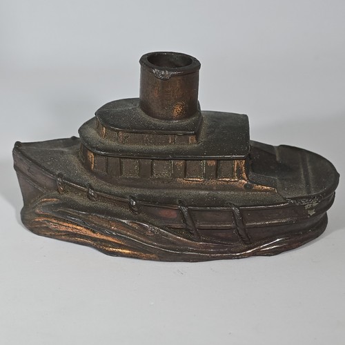 Vintage brass ship ashtray - brass,