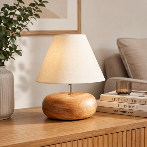 Mango wood table lamp - mango,