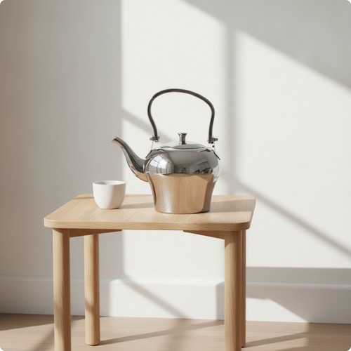 Teapot with curved spout - with,