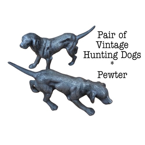 Dogs vintage pewter - dogs, x2