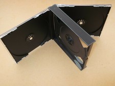 1 - CD FAT MULTI  PACK QUAD  (4 DISC CAPACITY) BLACK & CHARCOAL GREY CD CASES