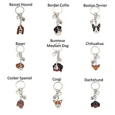 Love my Dog - Choice of 37 Breeds - Enamel Keychain - (Optional Add-on Memorial)