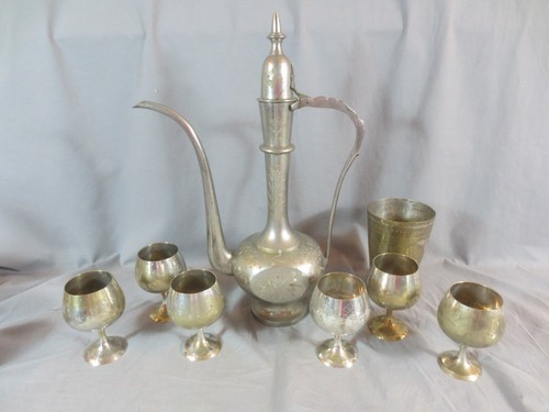 Vintage metal ewer - metal,