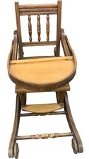 Antique Wooden High Chair Convertible Rocking Chair - #1008