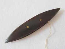 Antique Tatting Shuttle Victorian Carved Faux Tortoiseshell Tatted Lace c1890