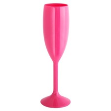 Pink plastic champagne flutes - pink,