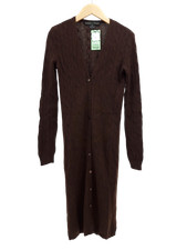 RALPH LAUREN Ladies UK M Dark Chocolate 100% Cashmere Long Cardigan Pre - Loved