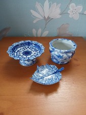 Three Unusual Blue & White  Ornaments