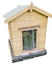 Unused outdoor wooden DOG KENNEL for larger dog