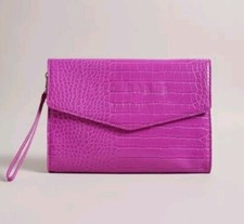 Ted Baker Clutch Bag Pink Croc