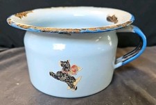 Antique Blue Enamelware Child’s Chamber Pot 1930s