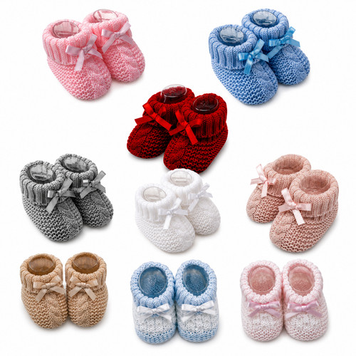 Newborn baby booties - newborn, bow