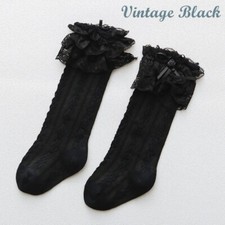 Girls Babys Toddlers Frilly Vintage Knee High Wedding School Socks 0-7Years