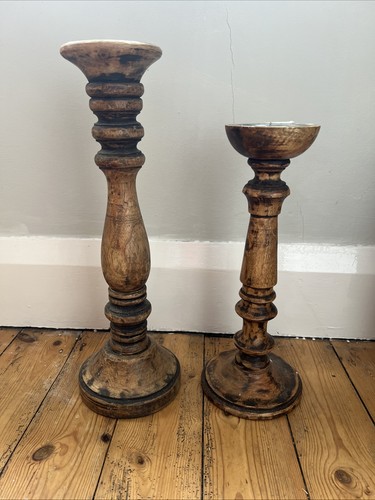 Pair large wooden - of,