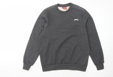 Slazenger Men's Grey Logo Sweatshirt - M, Crew Neck