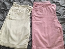 PER UNA 2 PAIRS OF COTTON SHORTS-14(PINK & YELLOW STRIPED)  ????