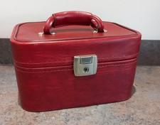 Vintage Red Leather Vanity