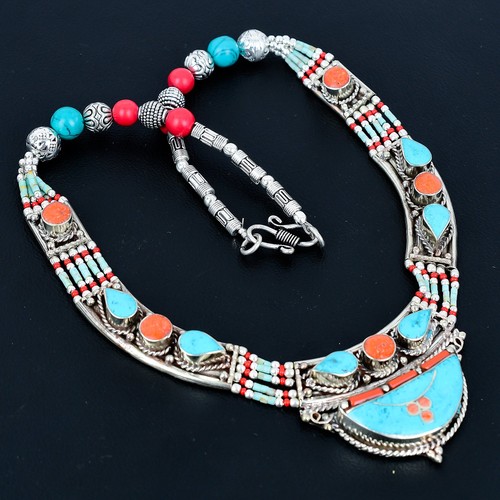 Red coral turquoise - red,