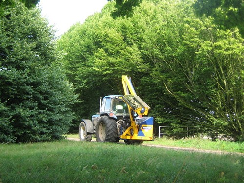 Photo tractor and hedge - tractor,