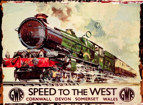 Large gwr railway metal wall - large,