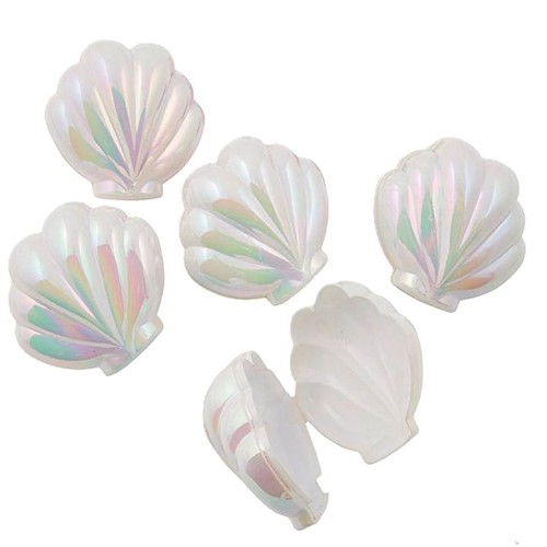 5pc iridescent seashell clam - 5pc,