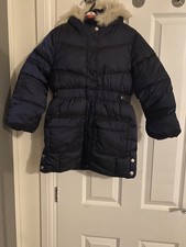 Navy Faux Fur Hooded Longline