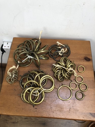 Victorian brass curtain rings - curtain,