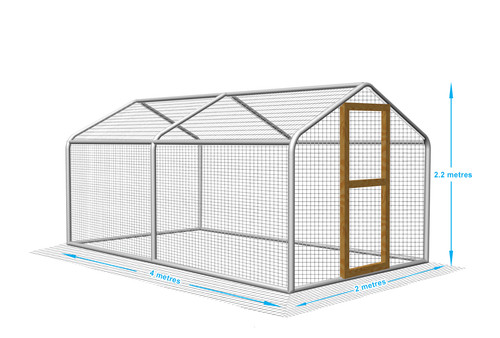 Walk chicken run - in, steel