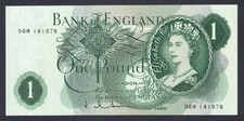 GB QEII - 1963 HOLLOM B290 - £1 ONE POUND BANKNOTE - REPLACEMENT NOTE