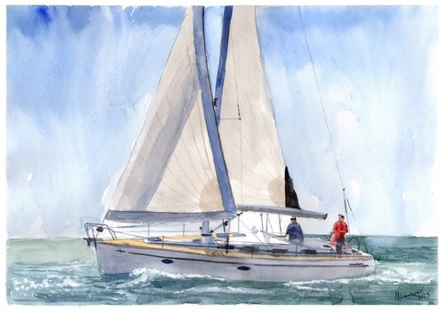 Painting bavaria yacht - of,