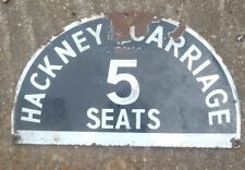Hackney Carriage Plate Seating sign very rare