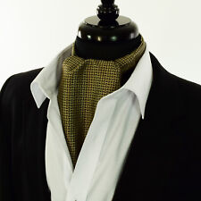 Ascot Black Blue Red Brown Gold Silver small check  Cravat for Wedding party