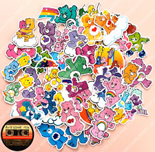 50 Care Bears Stickers - Scrapbook, Laptop, iPad, Console, Books, Party Bags