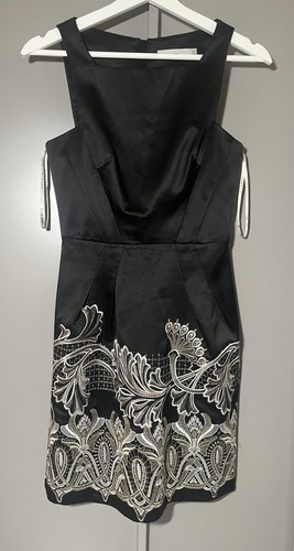 Karen millen black satin fit - millen,