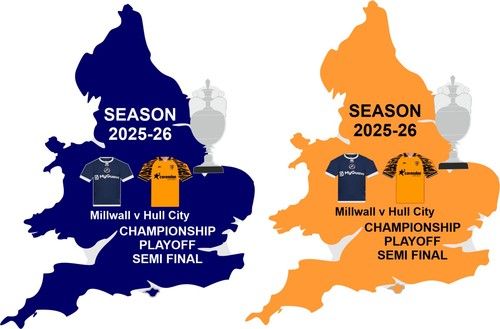 Millwall hull city - uk, map