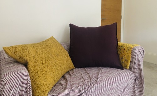 Large 100 linen - purple, damson
