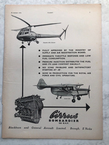 1954 aircraft advert blackburn - 1954,