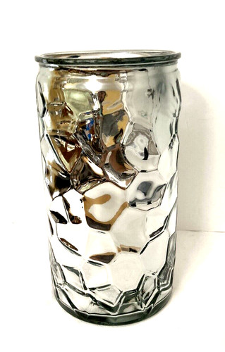 Mirrored glass vase silver - glass,