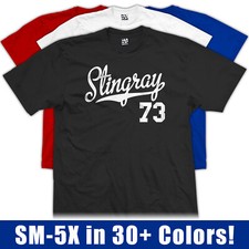 Stingray 73 Script T-Shirt | 1973 C3 Vette Classic Car Jersey Logo Design Tee