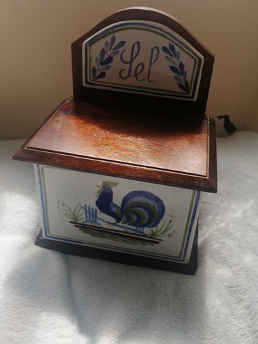 Vintage french wooden salt - french,