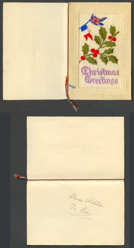 Ww1 silk embroidered old - silk,