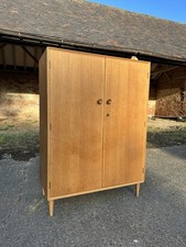 Vintage Meredew Mid Century Blonde Light Oak Compactum Wardrobe Retro 60s 70s