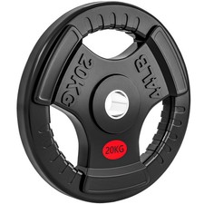 SPORTNOW 20kg Olympic Weight Plate, Weight Plate Disc with Tri-Grips