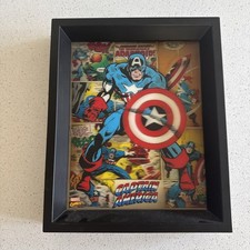 Captain America Retro Comic 3d