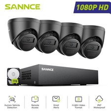 SANNCE 1080P CCTV Camera System 2MP 8CH Video DVR Security AI Human Detection 1T