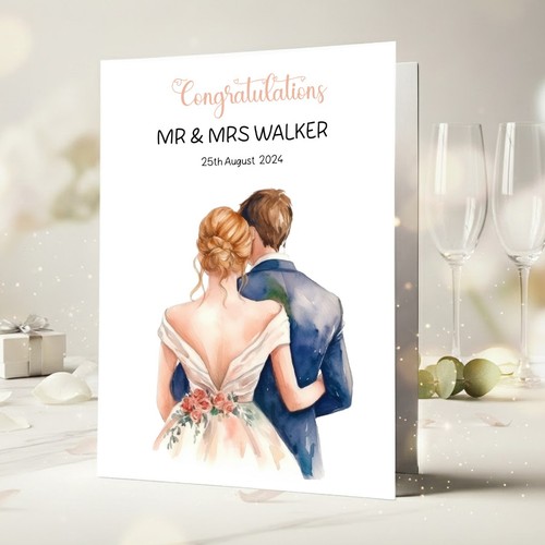 Personalised wedding card - personalised,