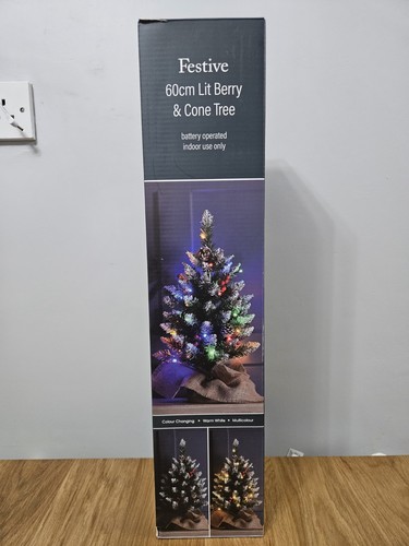 Festive 2ft pre lit artificial - festive, pre-lit
