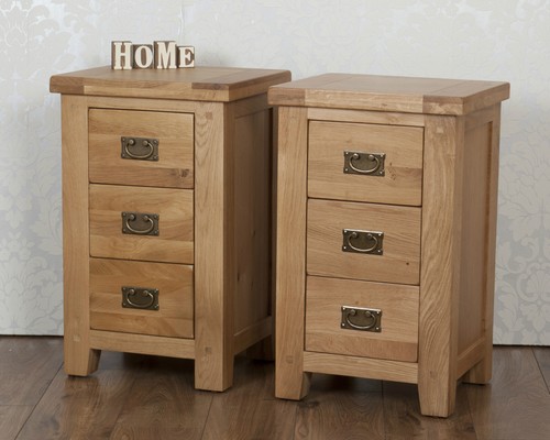 Pair bedside tables oak - pair,